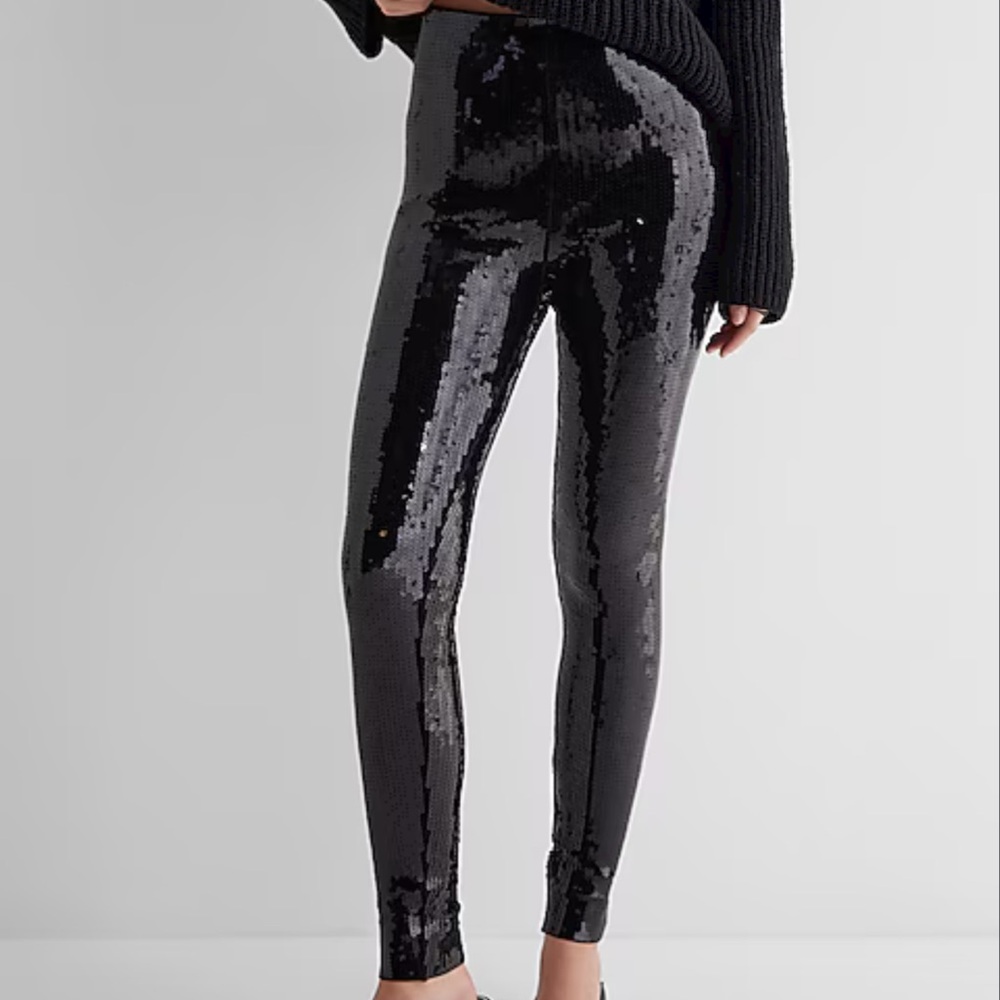 Black Sequin Women's leggings XS